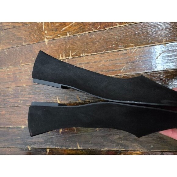 ASOS Design Lucky Pointed Ballet Falts in Black Suedette sz US 8 - Picture 4 of 10